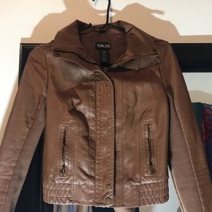 ❤️ BROWN FAUX LEATHER JACKET